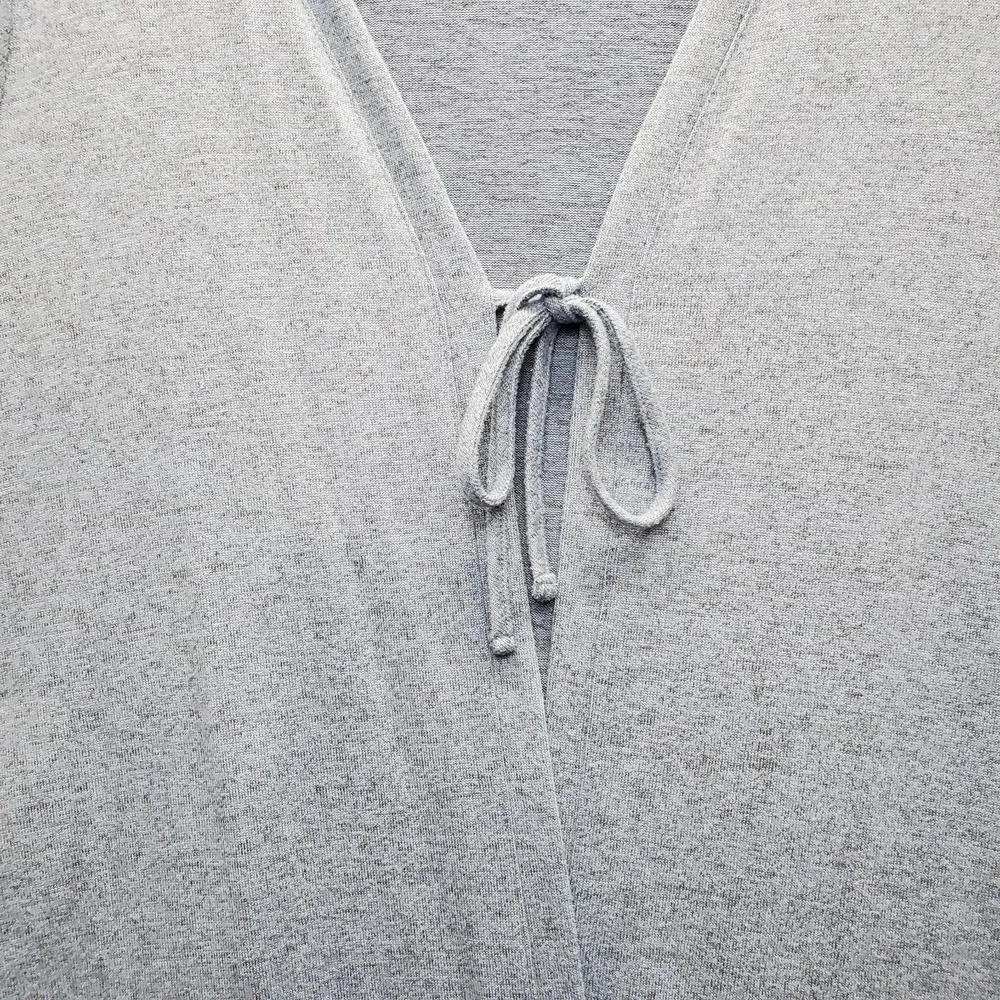 LOGO by Lori Goldstein Cardigan Sweater Womens 2X Blue Asymmetrical Hem V-Neck - Picture 7 of 9